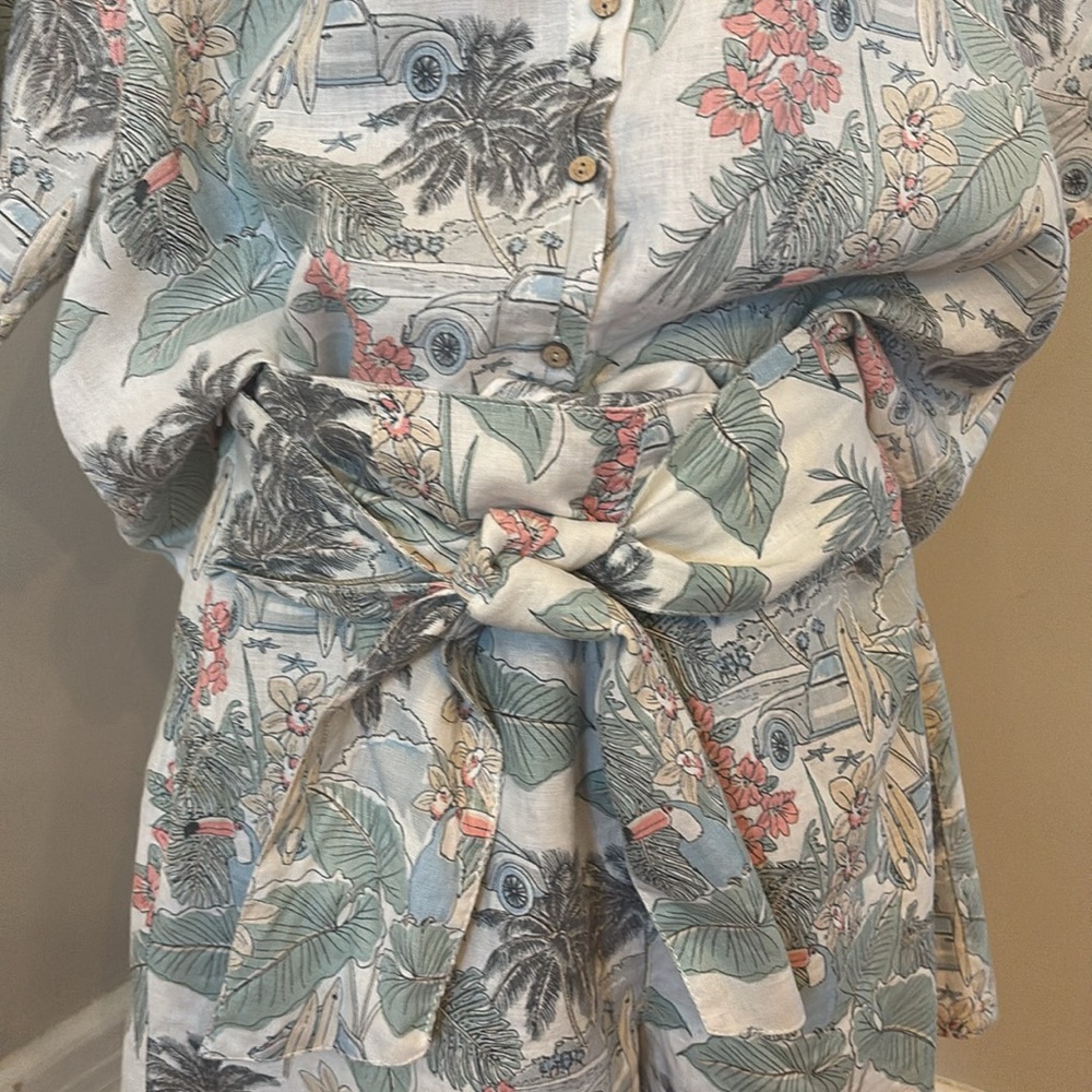 CC California Linen Surfing Print Short and Top Set Size XL - Picture 7 of 11